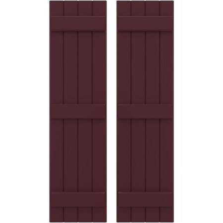 Ekena Millwork Americraft 4-Board, 3 Batten Exterior Real Wood Joined Board-n-Batten Shutters, ARW401BB414X55WRH, PR ARW401BB414X55WRH